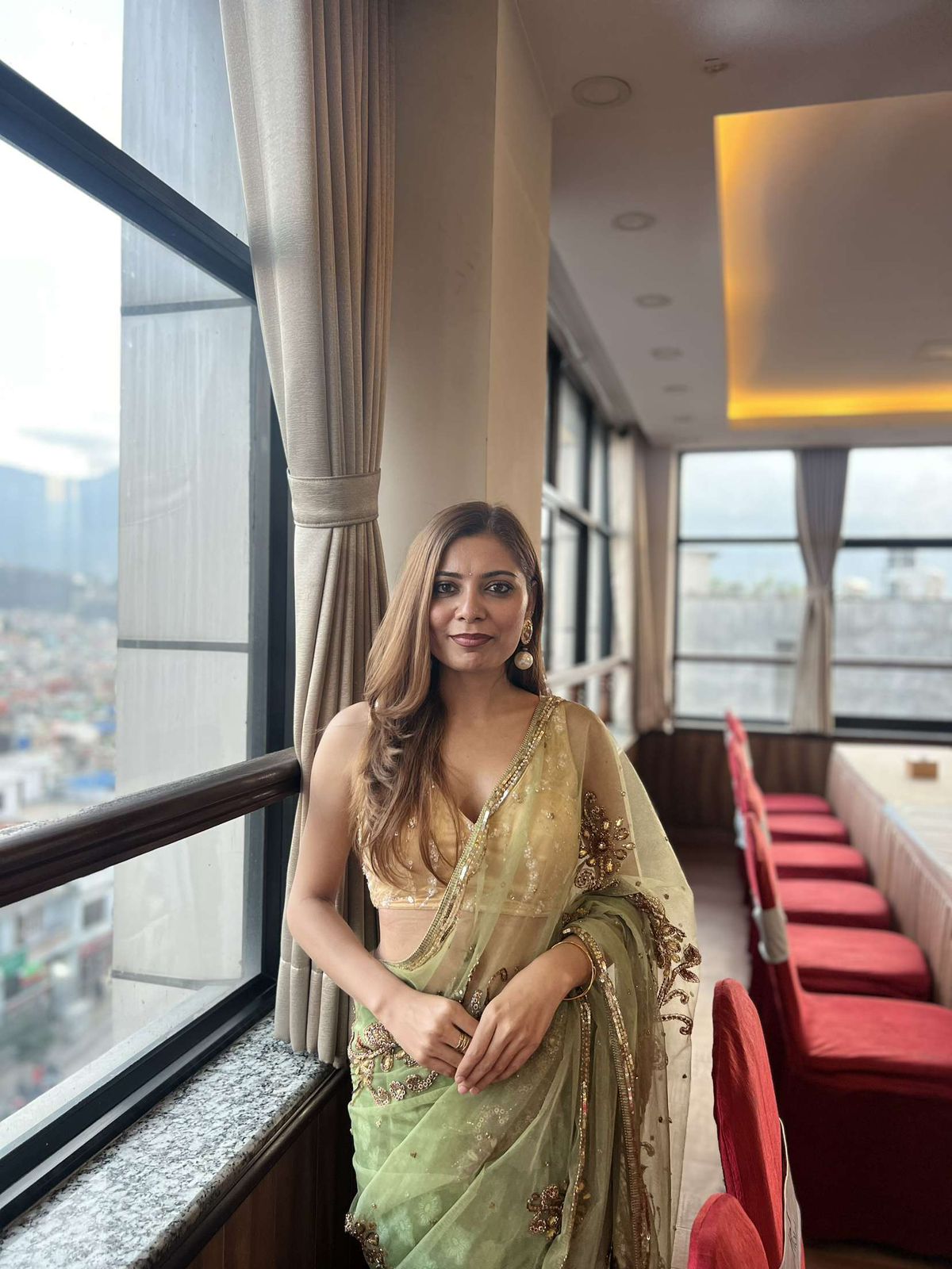 Anusha Bajgain in Nepalese wedding styling