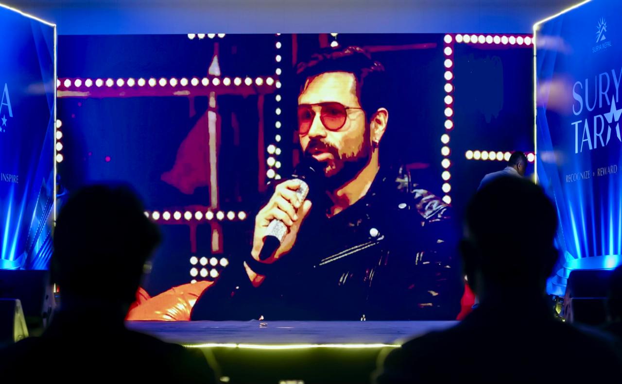 Celebrity appearance on screen at Surya Nepal Awards