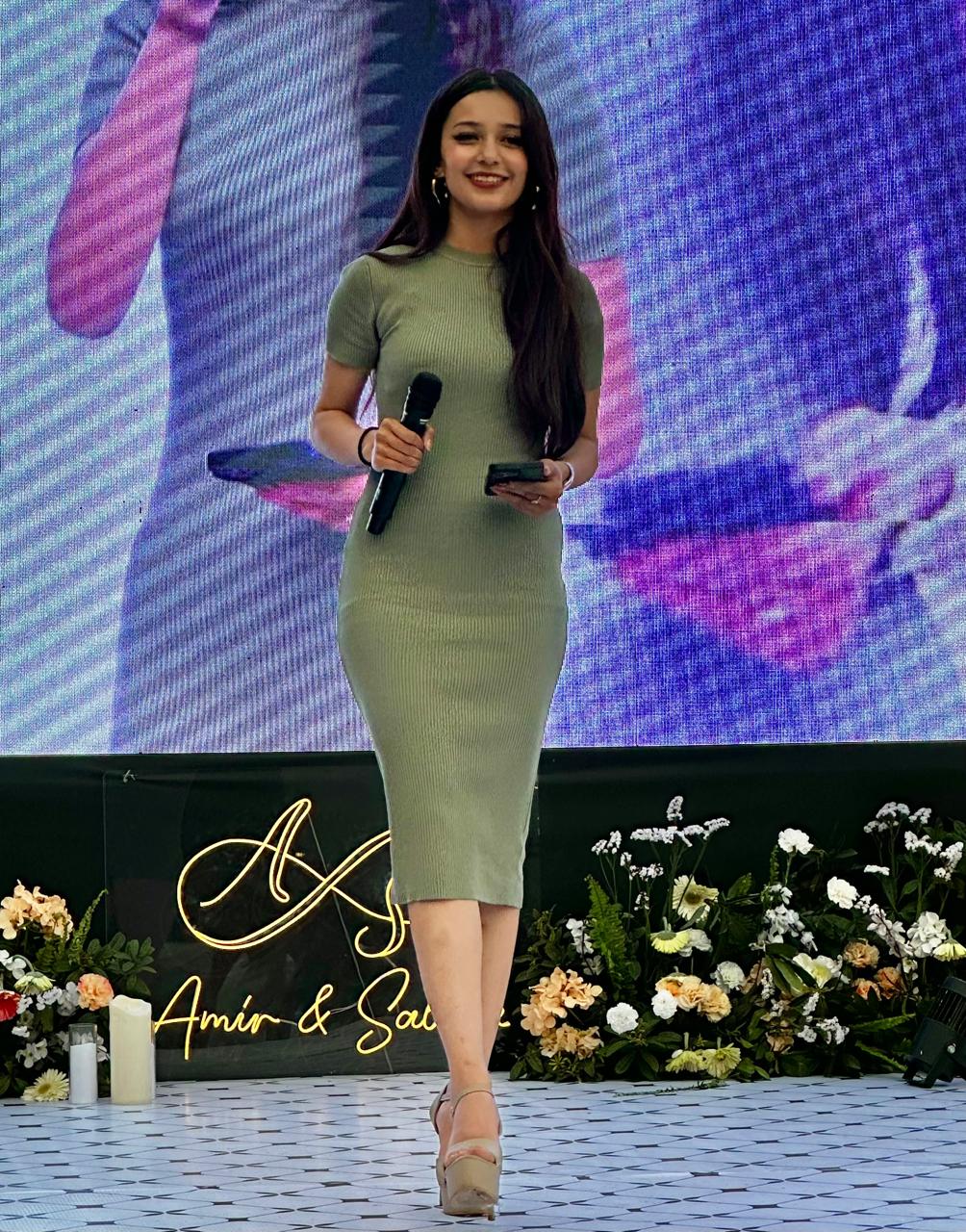 Prapti Ranabhat on stage at an event